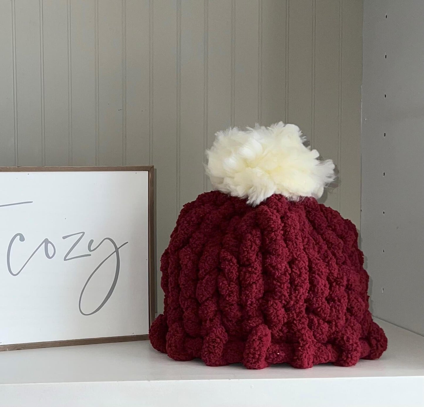 Burgundy beanie