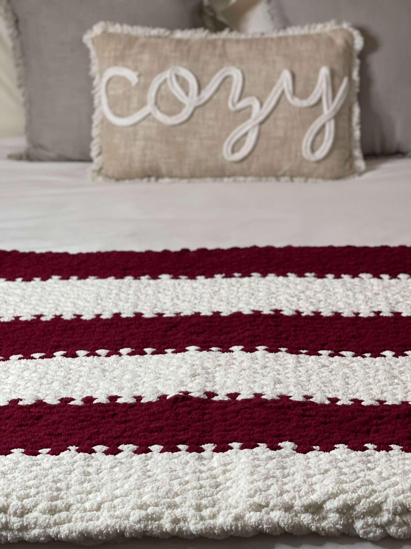 Crimson braided closeup