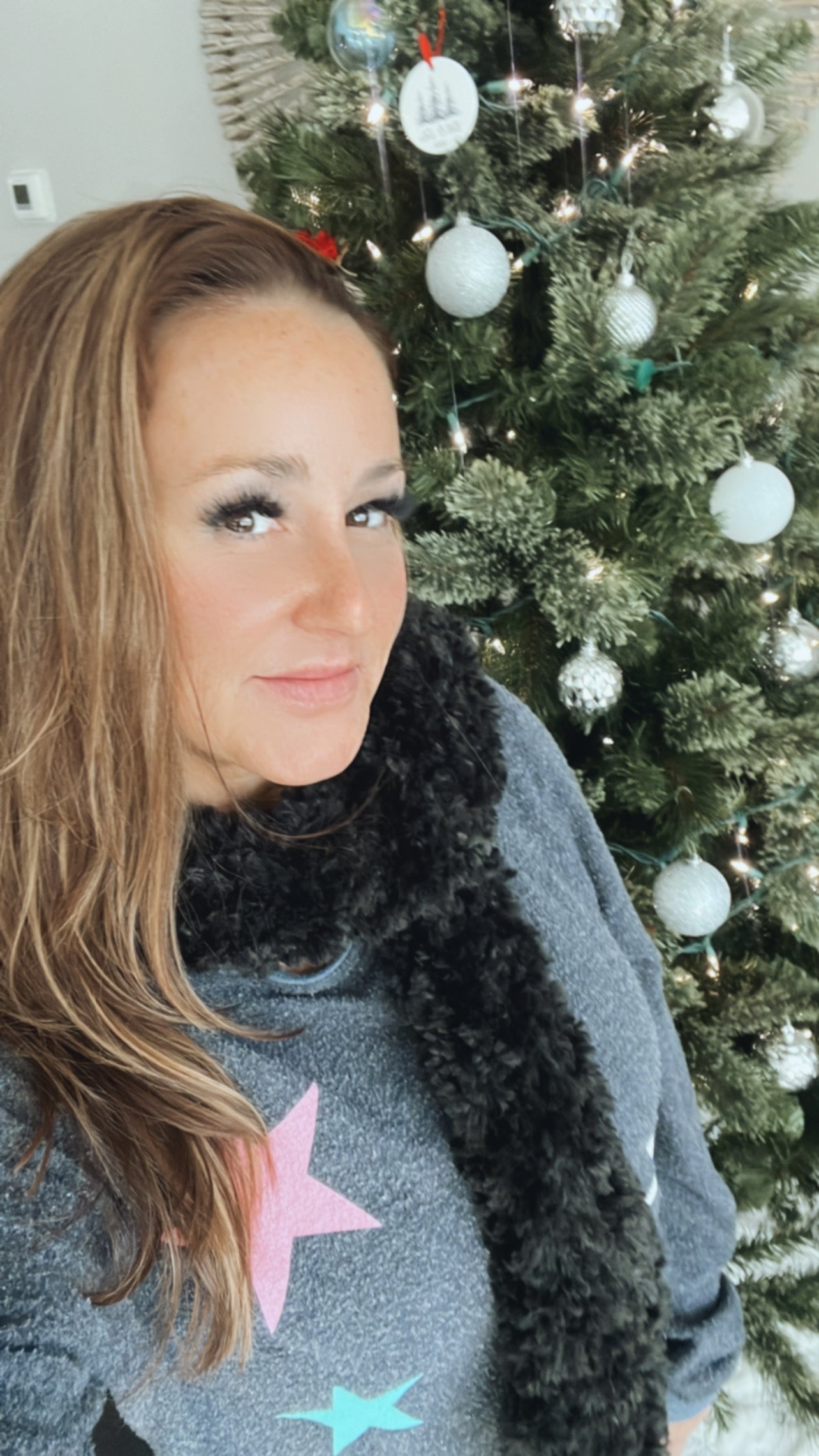 Cozy Fur Black Scarf