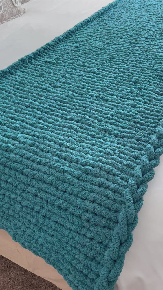 
                
                    Load and play video in Gallery viewer, Teal Cozy Throw
                
            