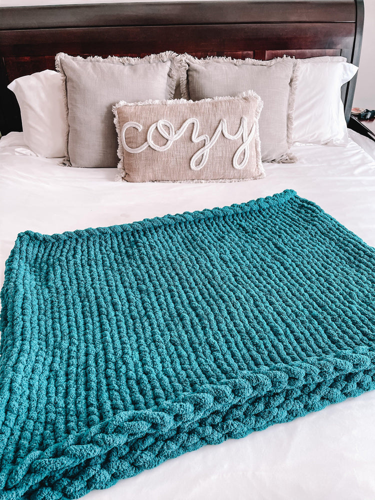 
                
                    Load image into Gallery viewer, Teal Cozy Throw
                
            